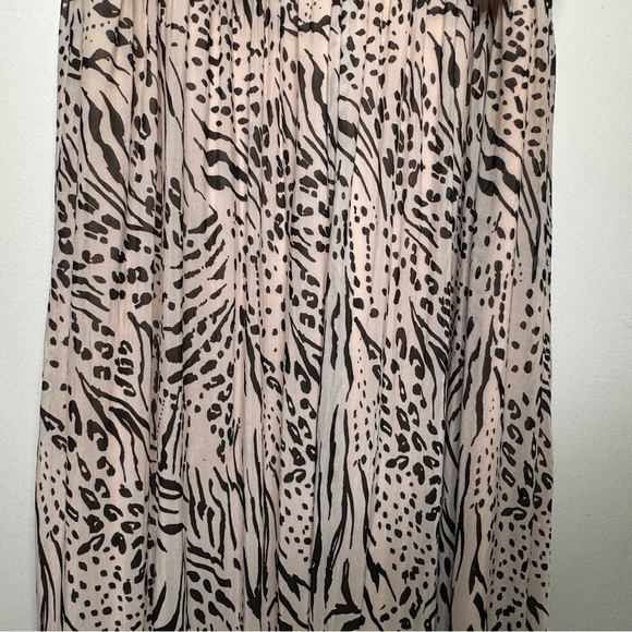 H&M Pale Pink Strappy Maxi Dress Animal Print Size Large - Picture 9 of 12